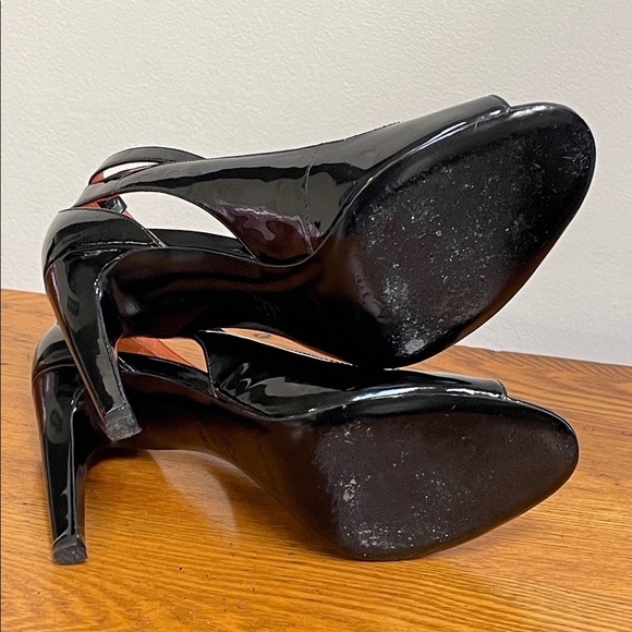 Via Spaga Black Patton Leather Heels - Picture 8 of 9